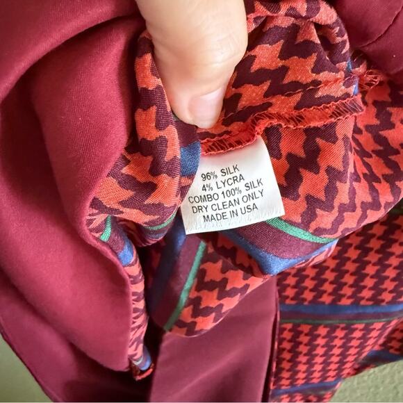 Sea New York Houndstooth Silk Blouse Size 6 - Picture 4 of 4